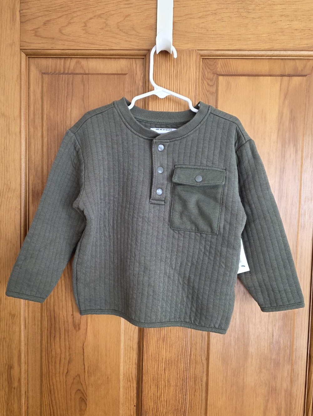 NWT Old Navy Oversized Pocket Henley Sweater Green Size 4T